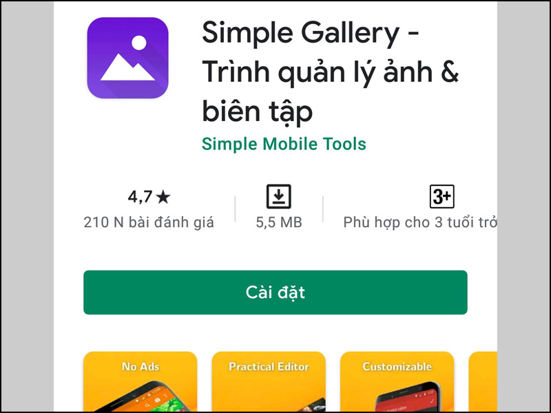 Ứng dụng Simple Gallery